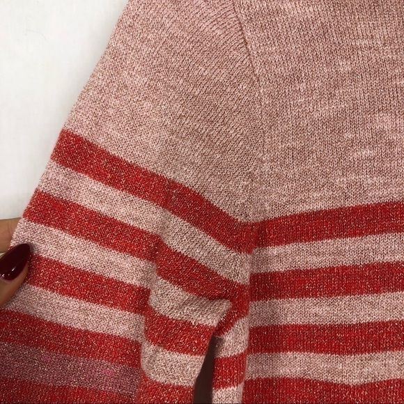Crewcuts GIRLS pink striped metallic thread sweater - Picture 3 of 4